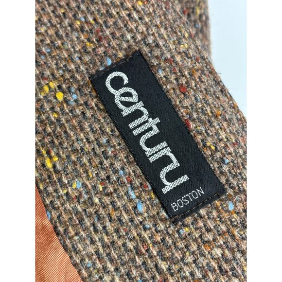 Vintage 70s Century Boston Tweed Wool Blazer Brown Open Front Heritage Academia - Picture 13 of 13